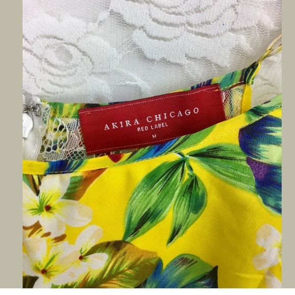 Akira Chicago Yellow Hawaiian Tropical Tank Top - Picture 6 of 7